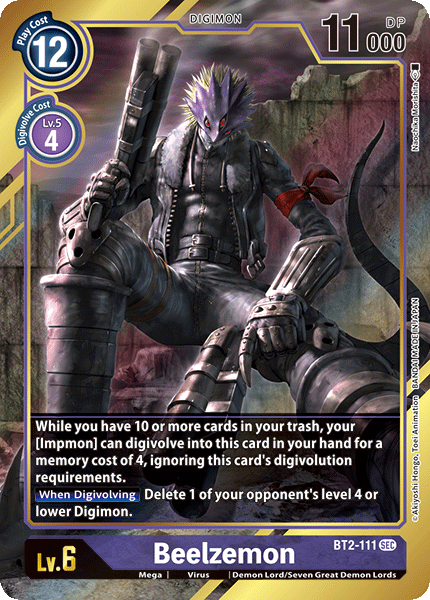 Beelzemon [BT2-111] (Alternate Art) [Release Special Booster Ver.1.0] | Clutch Gaming