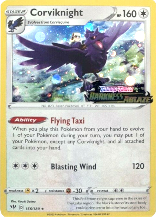 Corviknight (156/189) (Cosmos Holo) [Sword & Shield: Darkness Ablaze] | Clutch Gaming