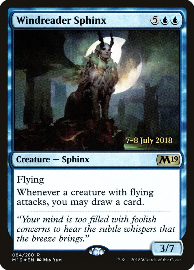 Windreader Sphinx [Core Set 2019 Prerelease Promos] | Clutch Gaming