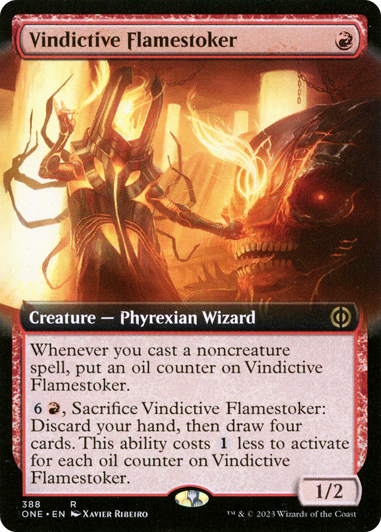 Vindictive Flamestoker (Extended Art) [Phyrexia: All Will Be One] | Clutch Gaming