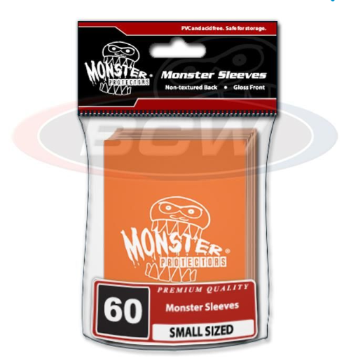 Glossy Sleeves - Small - Monster Logo - Orange | Clutch Gaming