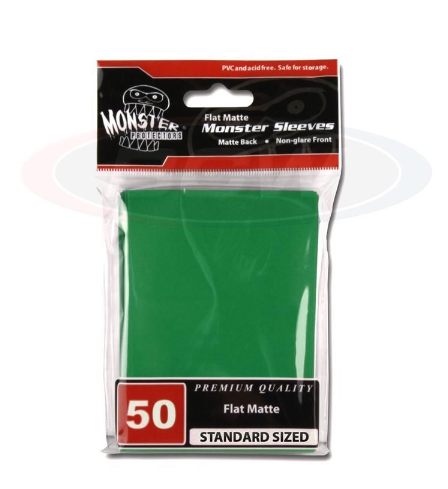 Flat Matte Sleeves - Large - No Logo - Green | Clutch Gaming