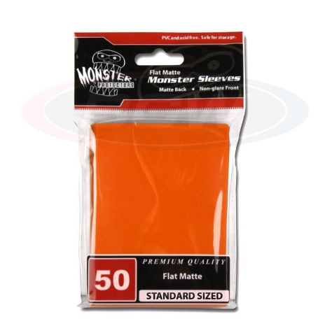 Flat Matte Sleeves - Large - No Logo - Orange | Clutch Gaming