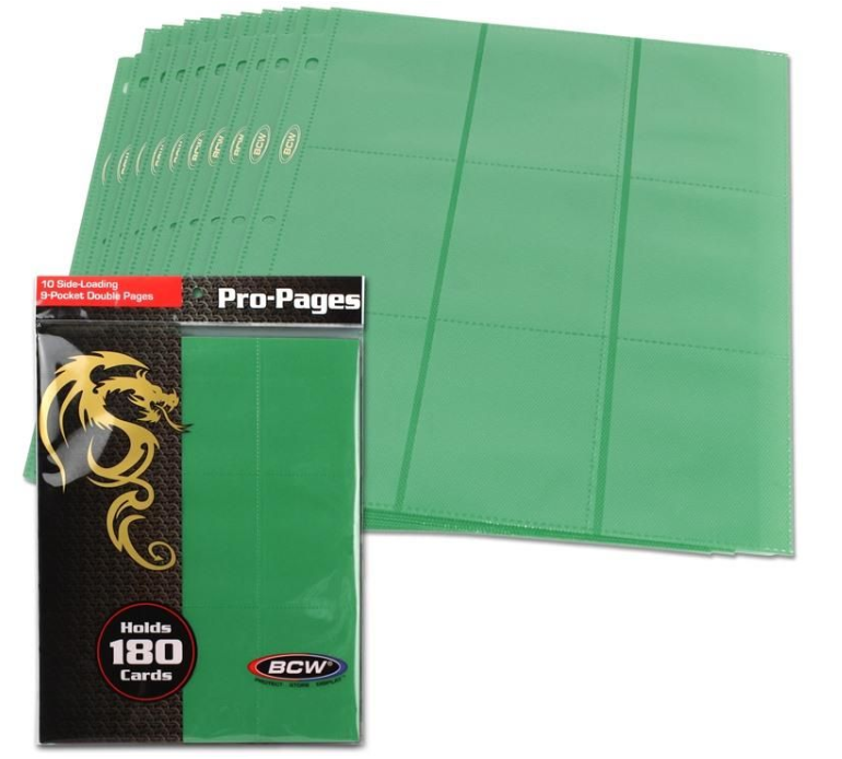 Side Loading 18-Pocket Pro Pages - Green | Clutch Gaming