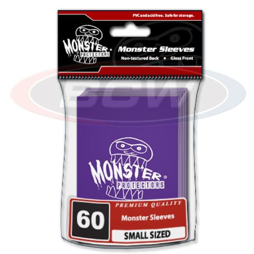 Glossy Sleeves - Small - Monster Logo - Purple | Clutch Gaming