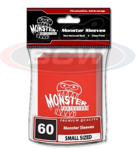 Glossy Sleeves - Small - Monster Logo - Red | Clutch Gaming