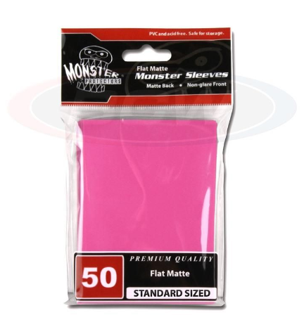 Flat Matte Sleeves - Large - No Logo - Pink | Clutch Gaming