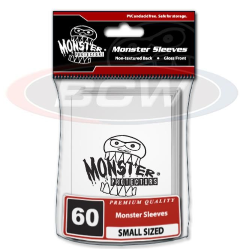 Glossy Sleeves - Small - Monster Logo - White | Clutch Gaming