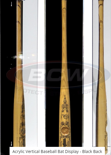 Acrylic Vertical Baseball Bat Display - Black Back | Clutch Gaming