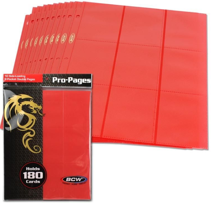 Side Loading 18-Pocket Pro Pages - Red | Clutch Gaming