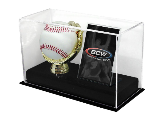 Acrylic Gold Glove Ball and Card Display | Clutch Gaming