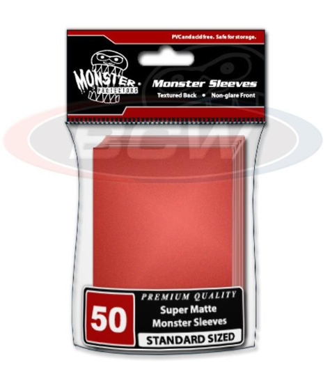 Matte Sleeves - Large - No Logo - Red | Clutch Gaming