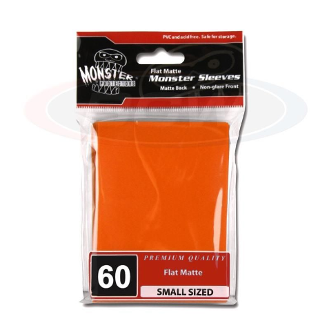 Flat Matte Sleeves - Small - No Logo - Orange | Clutch Gaming