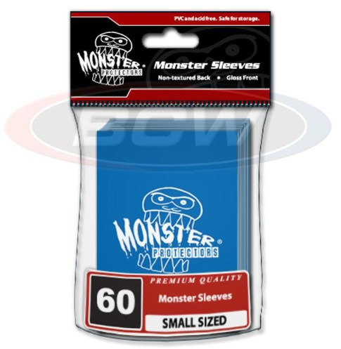 Glossy Sleeves - Small - Monster Logo - Blue | Clutch Gaming