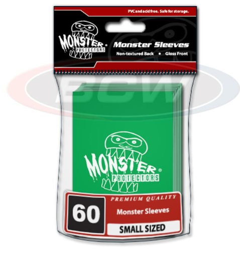 Glossy Sleeves - Small - Monster Logo - Green | Clutch Gaming