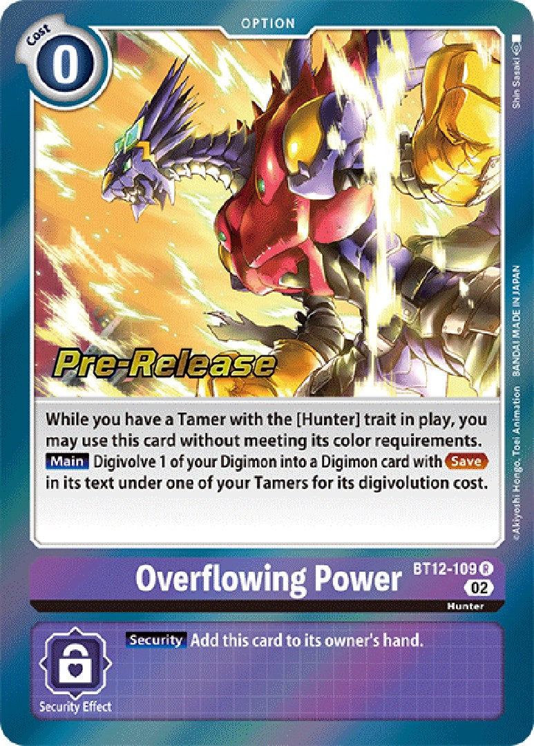 Overflowing Power [BT12-109] [Across Time Pre-Release Cards] | Clutch Gaming