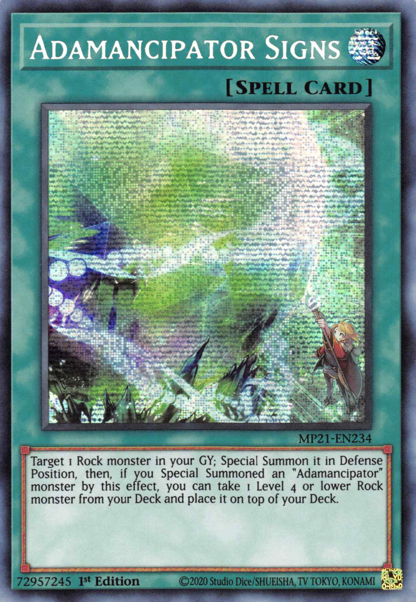 Adamancipator Signs [MP21-EN234] Prismatic Secret Rare | Clutch Gaming