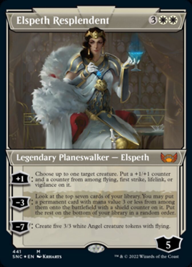 Elspeth Resplendent (Showcase Art Deco Foil Etched) [Streets of New Capenna] | Clutch Gaming