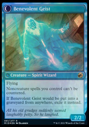 Malevolent Hermit // Benevolent Geist [Innistrad: Midnight Hunt Prerelease Promos] | Clutch Gaming