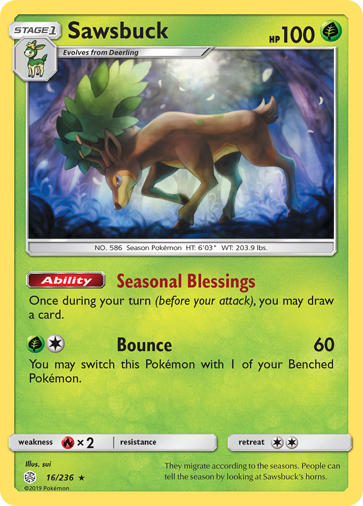 Sawsbuck (16/236) [Sun & Moon: Cosmic Eclipse] | Clutch Gaming