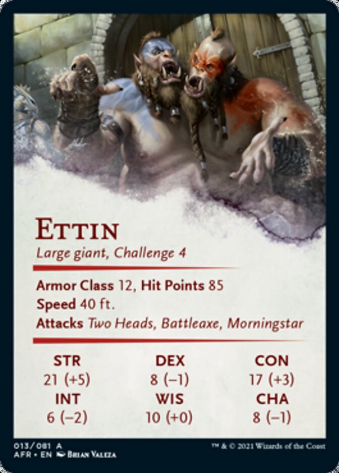 Ettin Art Card (Gold-Stamped Signature) [Dungeons & Dragons: Adventures in the Forgotten Realms Art Series] | Clutch Gaming