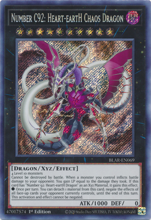 Number C92: Heart-eartH Chaos Dragon [BLAR-EN069] Secret Rare | Clutch Gaming