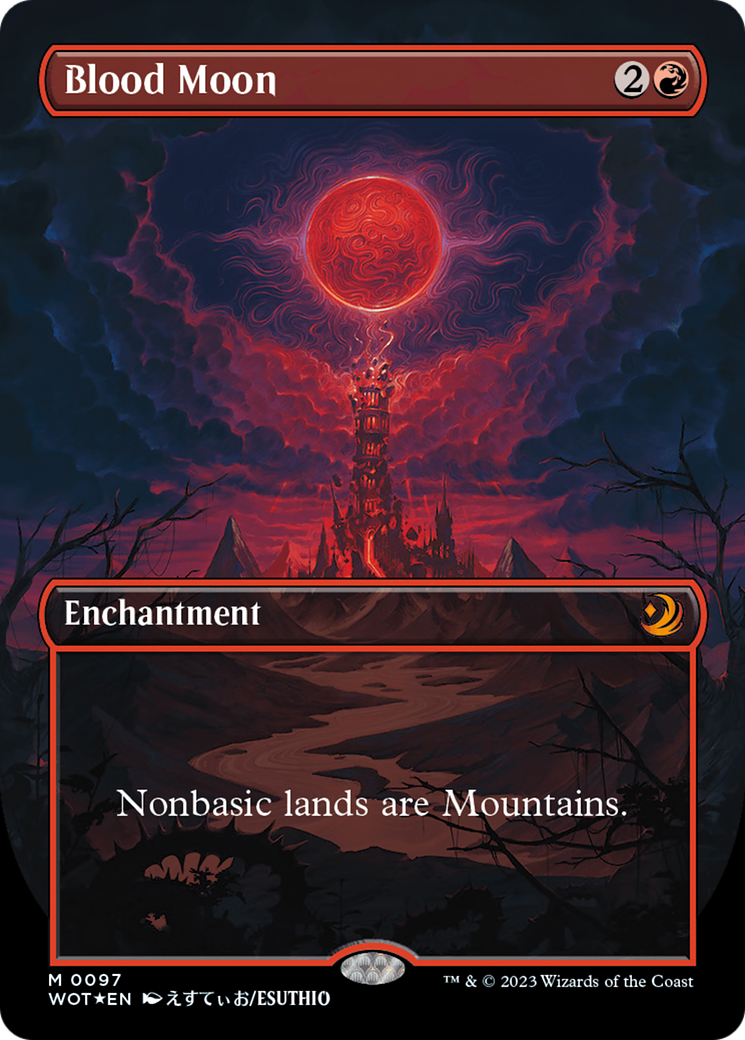 Blood Moon (Anime Borderless) (Confetti Foil) [Wilds of Eldraine: Enchanting Tales] | Clutch Gaming