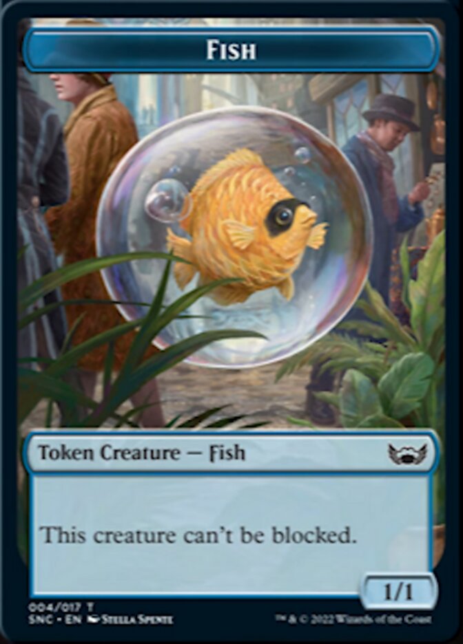 Clue // Fish Double-Sided Token [Streets of New Capenna Commander Tokens] | Clutch Gaming