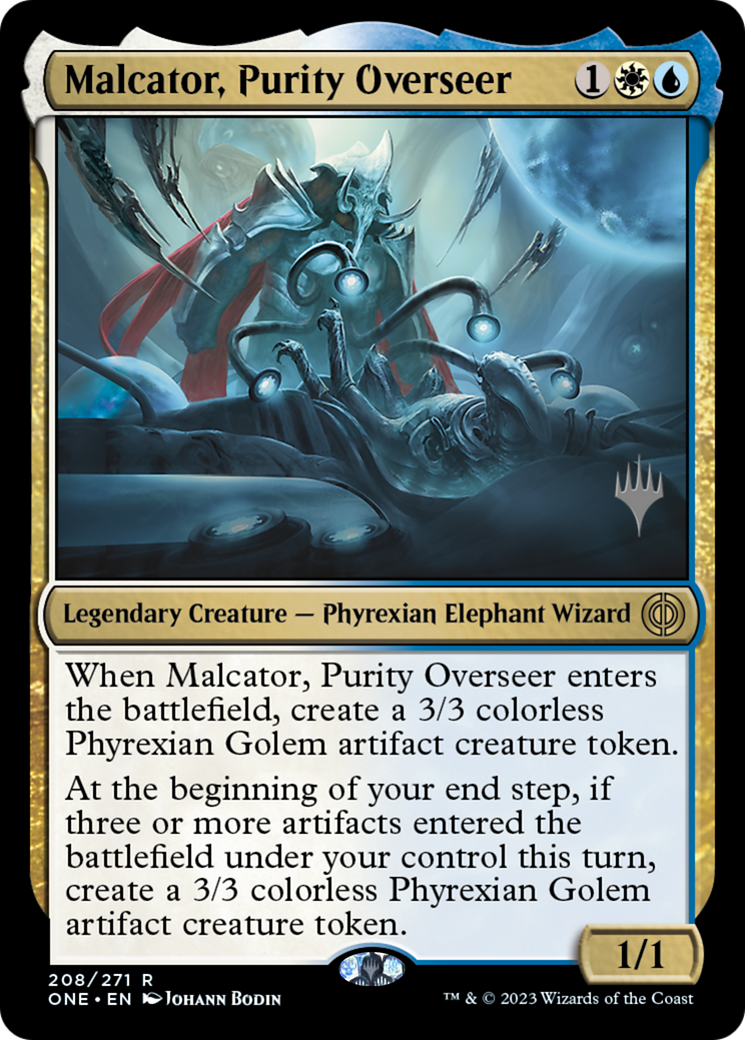 Malcator, Purity Overseer (Promo Pack) [Phyrexia: All Will Be One Promos] | Clutch Gaming