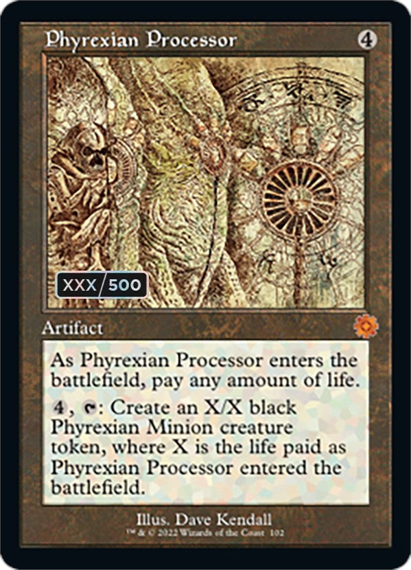 Phyrexian Processor (Retro Schematic) (Serial Numbered) [The Brothers' War Retro Artifacts] | Clutch Gaming