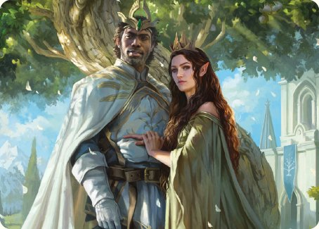 Aragorn and Arwen, Wed Art Card [The Lord of the Rings: Tales of Middle-earth Art Series] | Clutch Gaming