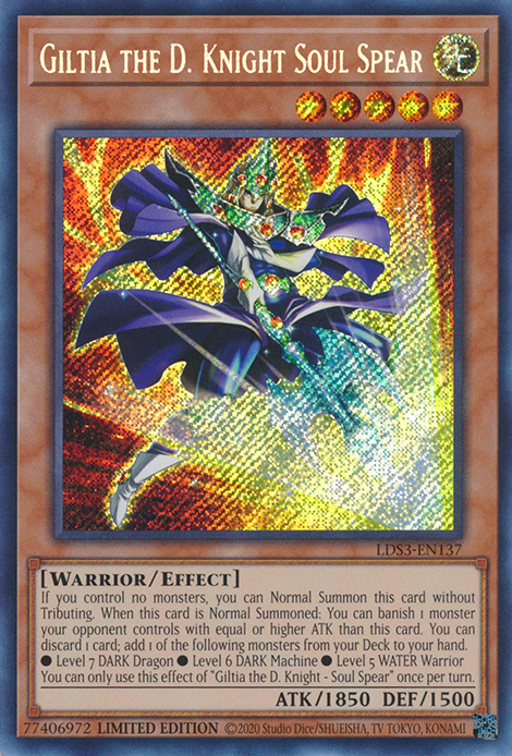 Giltia the D. Knight Soul Spear [LDS3-EN137] Secret Rare | Clutch Gaming