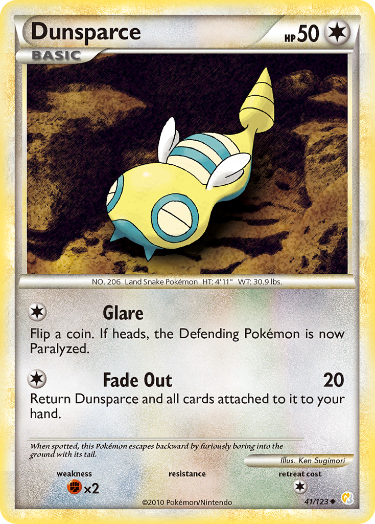 Dunsparce (41/123) [HeartGold & SoulSilver: Base Set] | Clutch Gaming