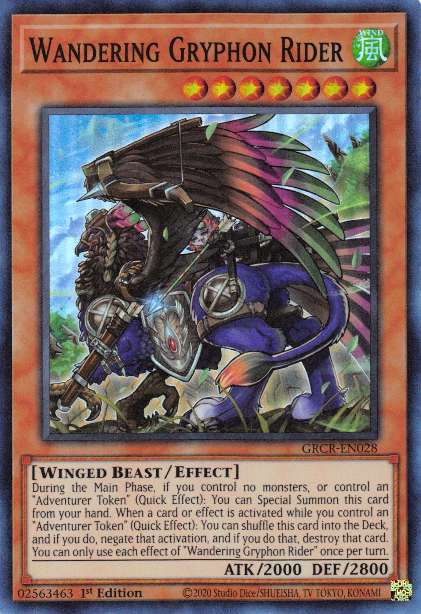 Wandering Gryphon Rider [GRCR-EN028] Super Rare | Clutch Gaming