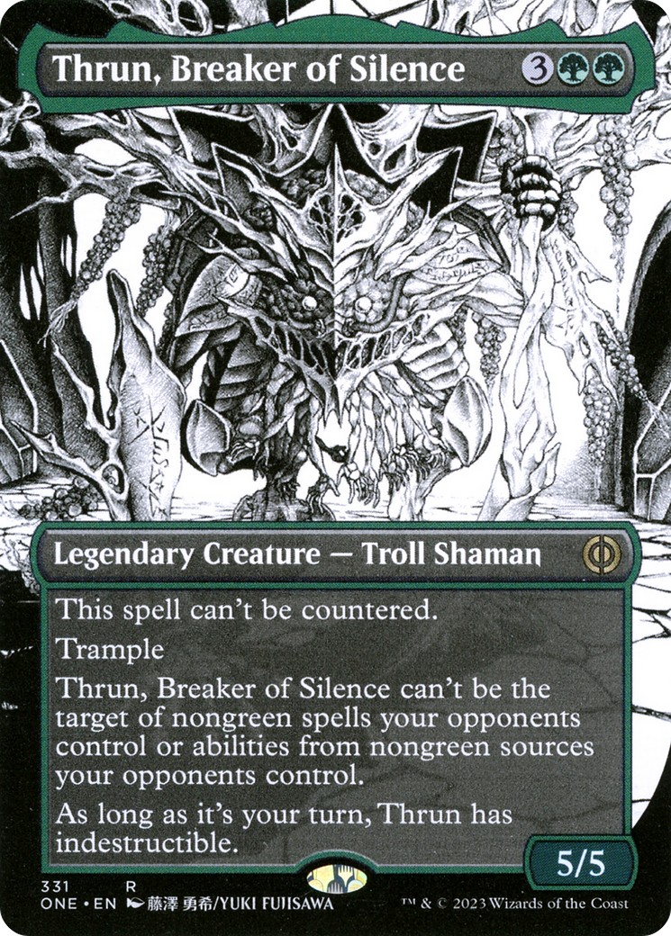 Thrun, Breaker of Silence (Borderless Manga) [Phyrexia: All Will Be One] | Clutch Gaming