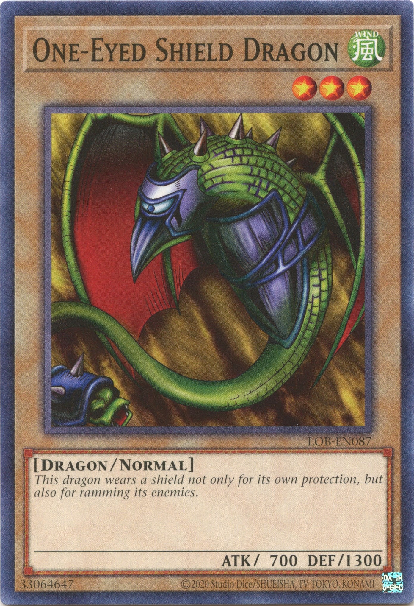 One-Eyed Shield Dragon (25th Anniversary) [LOB-EN087] Common | Clutch Gaming