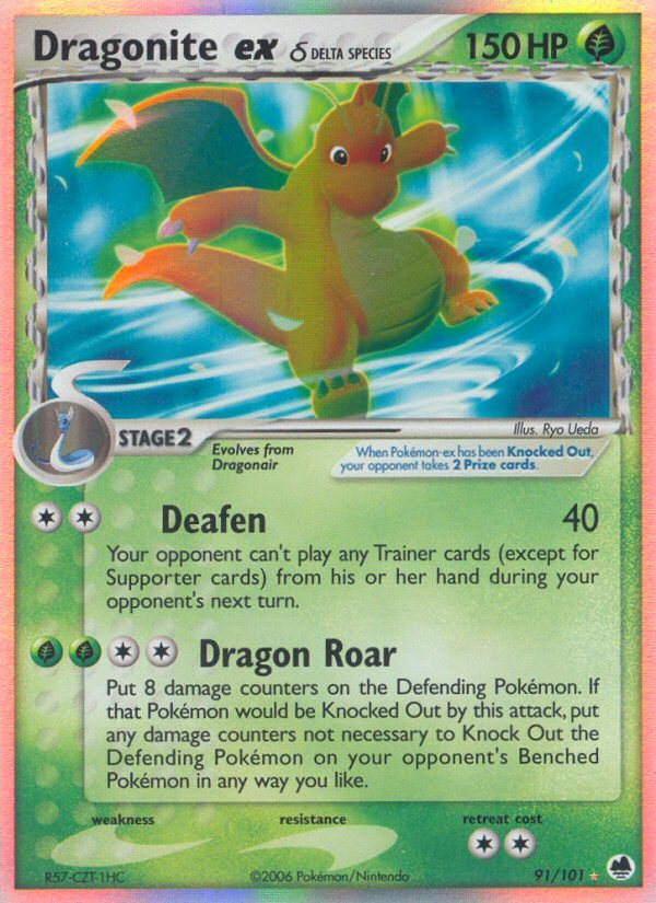 Dragonite ex (91/101) (Delta Species) [EX: Dragon Frontiers] | Clutch Gaming