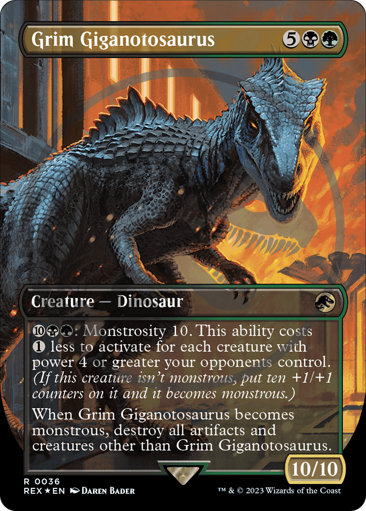 Grim Giganotosaurus Emblem (Borderless) [Jurassic World Collection Tokens] | Clutch Gaming