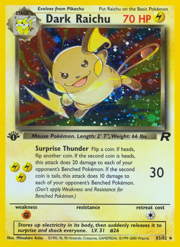 Dark Raichu (83/82) [Team Rocket 1st Edition] | Clutch Gaming