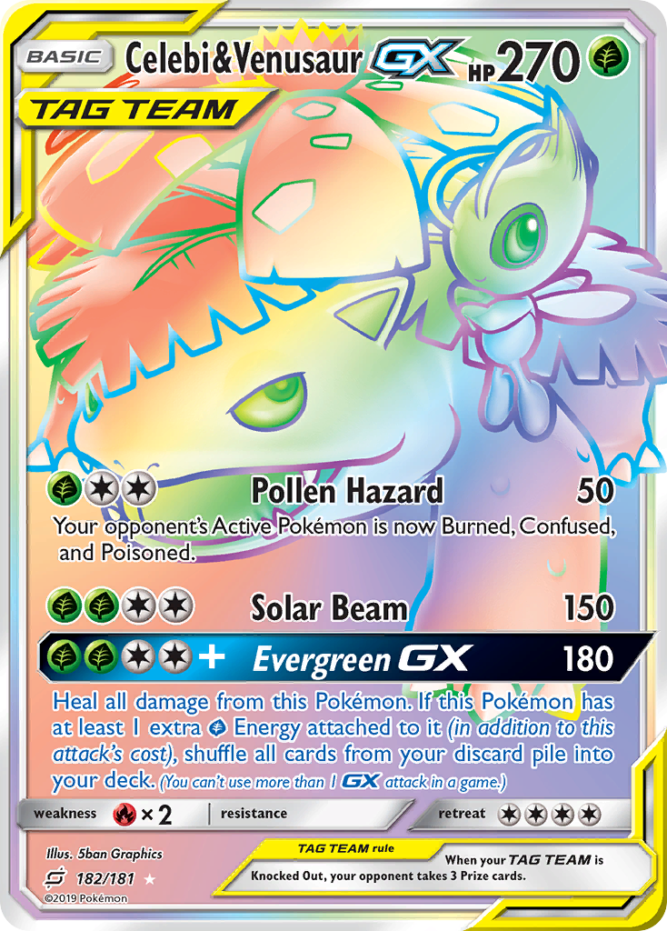 Celebi & Venusaur GX (182/181) [Sun & Moon: Team Up] | Clutch Gaming