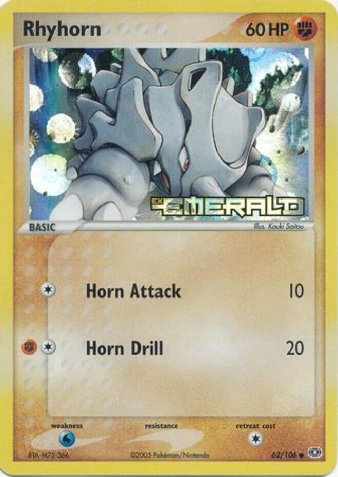 Rhyhorn (62/106) (Stamped) [EX: Emerald] | Clutch Gaming