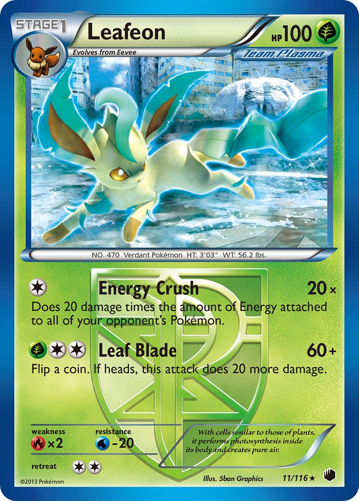 Leafeon (11/116) (Theme Deck Exclusive) [Black & White: Plasma Freeze] | Clutch Gaming