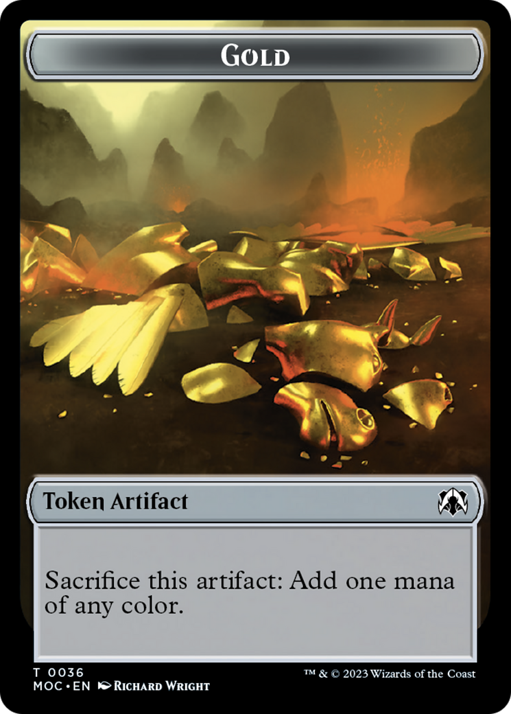 Thopter // Gold Double-Sided Token [March of the Machine Commander Tokens] | Clutch Gaming