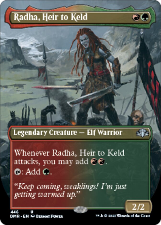 Radha, Heir to Keld (Borderless Alternate Art) [Dominaria Remastered] | Clutch Gaming