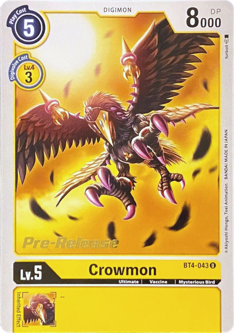 Crowmon [BT4-043] [Great Legend Pre-Release Promos] | Clutch Gaming