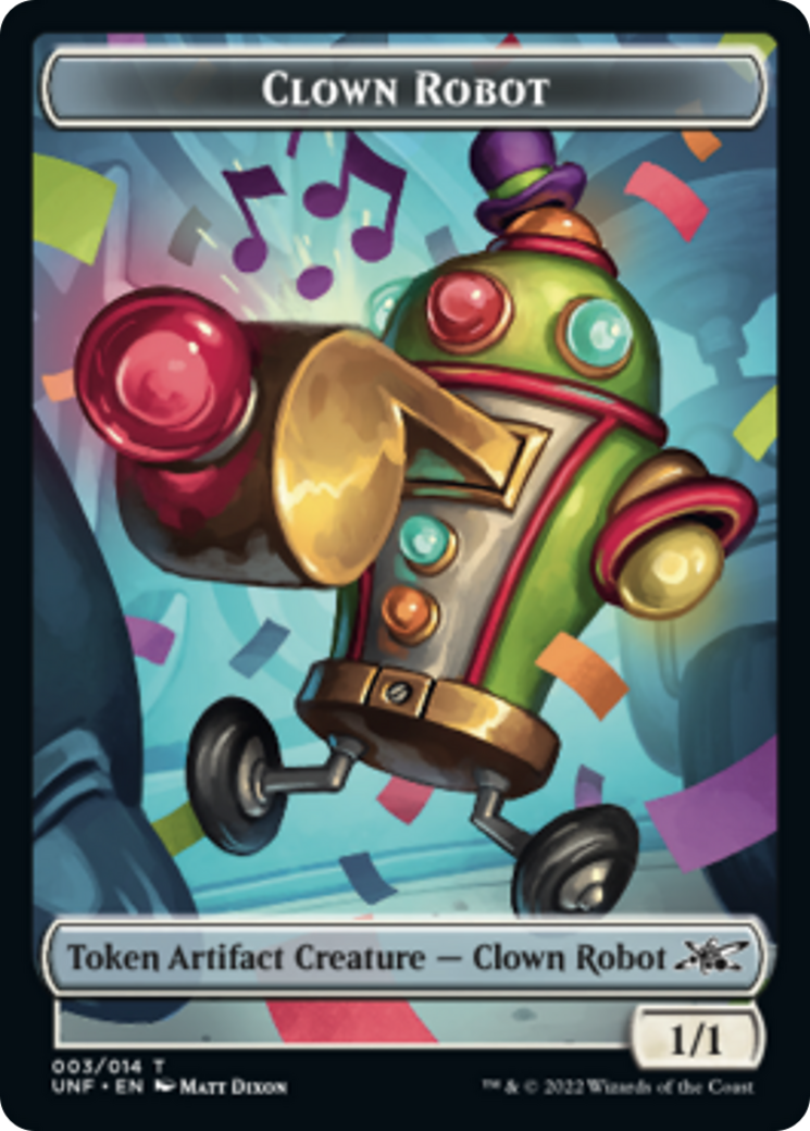 Clown Robot (003) // Food (011) Double-Sided Token [Unfinity Tokens] | Clutch Gaming