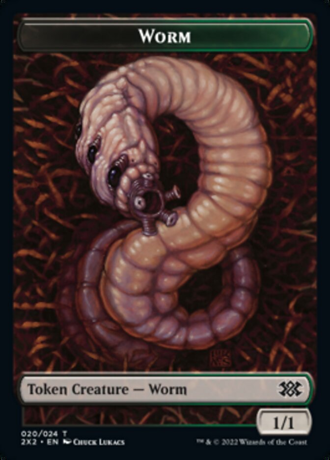 Worm // Vampire Double-Sided Token [Double Masters 2022 Tokens] | Clutch Gaming