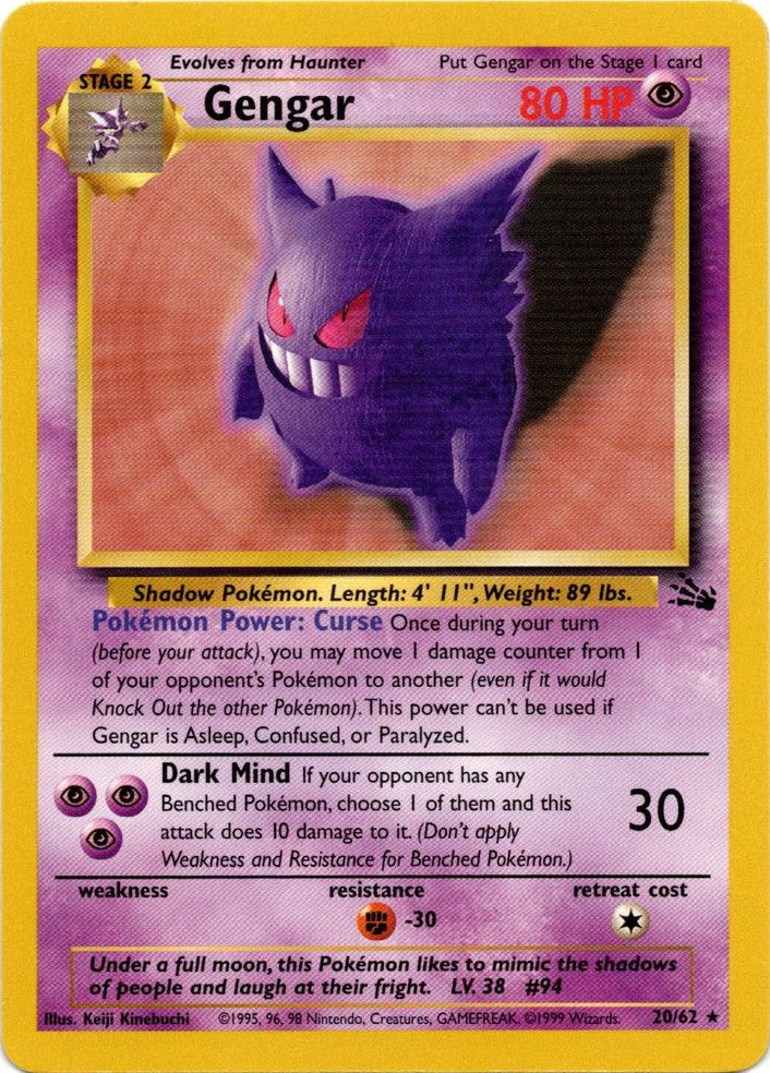 Gengar (20/62) [Fossil Unlimited] | Clutch Gaming