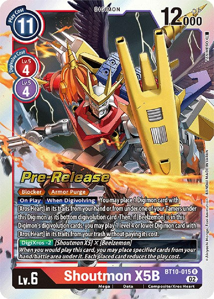 Shoutmon X5B [BT10-015] [Xros Encounter Pre-Release Cards] | Clutch Gaming