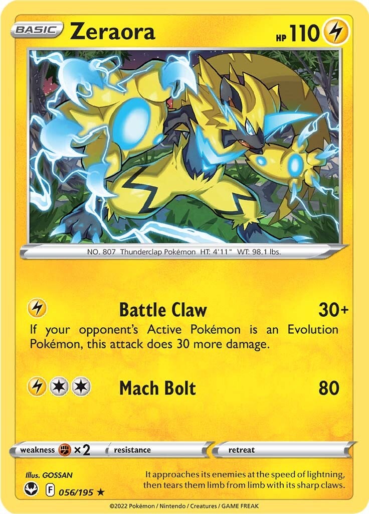 Zeraora (056/195) [Sword & Shield: Silver Tempest] | Clutch Gaming